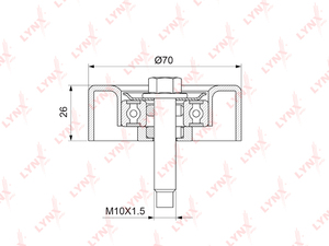 Ролик направляющий / приводной LYNXauto PB-7178. Для: Ford, Форд, Focus(Фокус) I 1.8-2.0 98> / Maverick 2.0 01> / Mondeo(Мондео) II 1.6-2.0 96> / Transit(Транзит)/Tourneo Connect 1.8 02>., фото 2