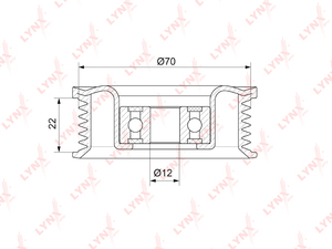 Ролик направляющий / приводной LYNXauto PB-7134. Для: TOYOTA Land Cruiser(90 / 100) 4.7 98> / Crown 4.0-4.3 91-12, LEXUS GS400-430 97-05 / GX470 01-09 / LS400-430 89-06 / LX470 98> / SC430 01-10, фото 1