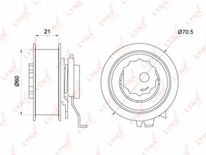Ролик натяжной / ГРМ LYNXauto PB-1262. Для: A3 1.0-1.5 12> / A4 1.4 15> / Q2 1.4 16. / Q3 1.4 13>, SKODA Fabia III 1.0-1.6 14> / Karoq 1.0-1.4 16> / Octavia(5E) 1.0-1.5 12> / Rapid 1.2-1.6 15> / Superb(3T) 1.4 15> / Yeti 1.2-1.6 14>, VW Arteon 1.5 17> / C, фото 1