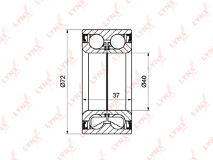 Подшипник ступицы передний (37x40x72) LYNXauto WB-1082. Для: VW Golf III 1.9D-2.9 92-97 / Passat 1.9D-2.9 91-96, фото 1