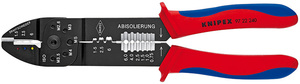 Пресс-клещи, 3 гнезда, изол. кабельные наконечники и соединители 0.5-6.0 мм², неизол. открытые штекеры 6.3 мм: 0.5-2.5 мм², 240 мм KNIPEX KN-9722240, фото 1