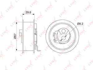 Ролик натяжной / ГРМ LYNXauto PB-1239. Для: AUDI A3 2.0-2.0 03-12 / A4 2.0-2.0 04-08 / A6 2.0 05-11, SKODA Octavia(1Z) 2.0-2.0 04-13, VW Golf V 2.0-2.0 04-09 / Jetta III 2.0-2.0 05-10 / Passat 2.0 05-10 / Touran 2.0 03-05, SEAT Altea 2.0-2.0 06-09 / Exeo , фото 1