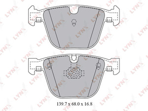 Колодки тормозные задние LYNXauto BD-1425. Для: BMW 5(E60/61) 3.0D-5.0 03-10 / 6(E63 / 64) 3.0-5.0 04> / 7(E65 / 66) 3.0D-6.0 01> / X5(E70) 3.0D-4.8 08> / X6(E71/E72) 3.0D-M50D 08>, BENTLEY Continental 6.0 05>, фото 1