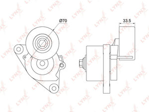 Натяжитель / приводной LYNXauto PT-3256. Для: Nissan, Ниссан, Navara(D40) 2.5D 05> / Pathfinder(R51) 2.5D 05>., фото 2