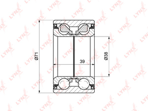 Подшипник ступицы передний (39x38x71) LYNXauto WB-1253. Для TOYOTA Тойота Yaris(P10) 1.0-1.5 99-05/Yaris Verso(P20) 1.3-1.5 99-05/dB I 1.5 00-05/Echo 1.0-1.5 03-05/Ist 1.3-1.6 04-07/Platz 1.0 99-05/Porte 1.3-1.5 04-12/Probox/SucCeed(Сид) 1.3-1.5 02>/Raum , фото 1