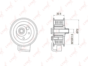 Ролик натяжной / ГРМ LYNXauto PB-1007. Для: AUDI A4 1.8-1.8 95-00 / A6 1.8-1.8 95-05, VW Passat 1.8-1.8 96-00, фото 1
