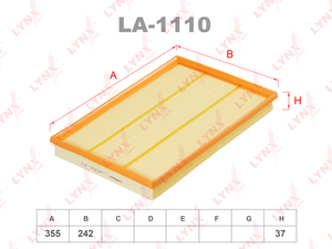 Фильтр воздушный LYNXauto LA-1110. Для BMW БМВ X5(E70) 3.0 07>, фото 1