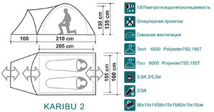 Палатка Canadian Camper KARIBU 2, цвет royal, фото 2