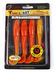 Виброхвосты съедобные LJ Pro Series TIOGA FAT 4.5in (11.40)/T26 4шт., фото 4