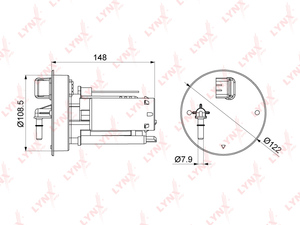 Фильтр топливный погружной LYNXauto LF-1076M. Для: NISSAN Tiida 1.6-1.8 04>, фото 1