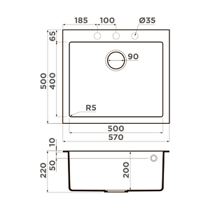 Кухонная мойка Omoikiri Bosen 57-DC Tetogranit/темный шоколад, фото 2