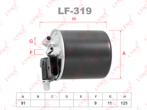 Фильтр топливный LYNXauto LF-319. Для: MERCEDES-BENZ S350D(W221-222) 11-17 / R350d(W251) 10-14 / ML350D(W164-166) 10>/ GLA200d-220d(X156) 13> / GL320-350D(X164) 09>/ G300D-350D(W463) 10> / E300D-350D(W212) 11> / C220D-350D(W204) 07> / B220D(W246) 14> / A2, фото 1