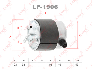 Фильтр топливный LYNXauto LF-1906. Для: NISSAN Qashqai(J10) 1.5D 07>, фото 1