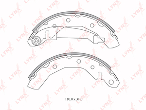 Колодки тормозные задние LYNXauto BS-1801. Для: Chevrolet, Шевроле, Matiz(Матиз) 05> / Spark(Спарк) 05>, Daewoo, Дэу, Matiz(Матиз) 98> 0.8/1.0., фото 2