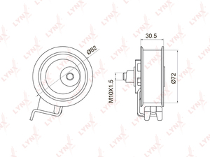 Ролик натяжной / ГРМ LYNXauto PB-1011. Для: AUDI A3 1.8-1.8 96-03 / A4 1.8 95-00 / A6 1.8 97-05 / TT 1.8 98-06, SKODA Octavia 1.8-1.8 96-06, VW Bora 1.8-1.8 98-05 / Golf IV 1.8-1.8 97-05 / Sharan 1.8 97-10, фото 1