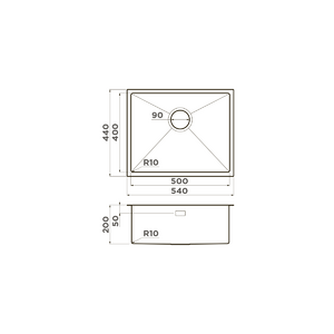 Кухонная мойка Omoikiri Taki 54-U/IF-GM нерж.сталь/вороненая сталь, фото 2