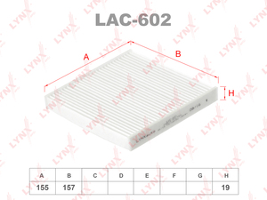 Фильтр салонный LYNXauto LAC-602. Для: TOYOTA Passo 04>, DAIHATSU Sirion 05>, фото 1