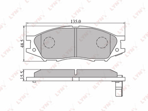 Колодки тормозные передние  LYNXauto BD-3409. Для: Nissan, Ниссан, Almera(Алмера) Classic 06> / Micra(Микра)(K11) 1.5D >03. 

Длина, мм 135. 
Высота, мм 48,5. 
Толщина, мм 15,5., фото 2