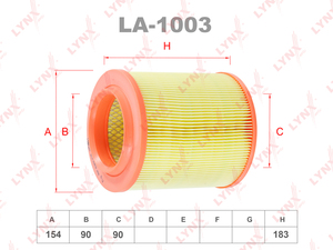 Фильтр воздушный LYNXauto LA-1003. Для AUDI Ауди A8(4E ) 2.8-4.2 02-10, фото 1