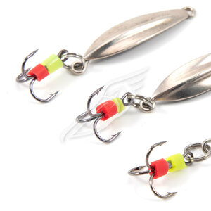 Блесна вертикальная "Яман" Жучок с тройником,размер 25 мм, вес 1,5 г, цвет никель (уп.3 шт.), фото 4