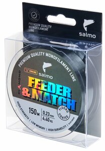 Леска моно. Salmo Diamond FEEDER & MATCH FLUORO COATED Olive Green 150/023, фото 2