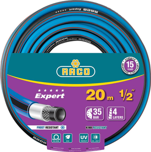 Поливочный шланг RACO Expert 1/2", 20 м, 35 атм, четырёхслойный, армированный 40302-1/2-20, фото 1