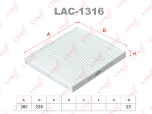 Фильтр салонный LYNXauto LAC-1316. Для: CITROEN Jumper 06>, FIAT Ducato 06>, PEUGEOT Boxer 06>, фото 1