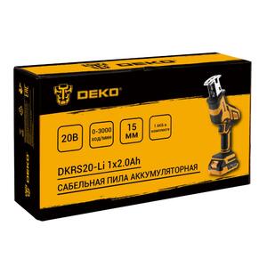 Сабельная пила аккумуляторная DEKO DKRS20-Li, 20В, 1x2.0Ач 063-4310, фото 2