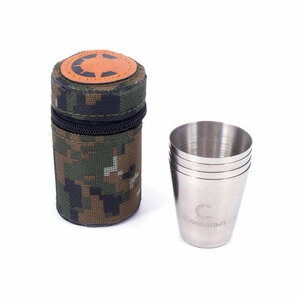Рюмка-стопка "СЛЕДОПЫТ" 25 мл в тубе из oxford camo pixel, рюмки без оплетки, 4 шт, фото 3