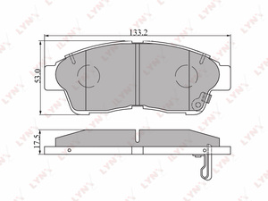 Колодки тормозные передние LYNXauto BD-7516. Для: Toyota, Тойота, Camry(Камри)(V10/20)(14") 96-99/99-01(JAP)/Carina(Карина) E/Corolla(Корола)(E100) 92-97/(E11)(AKE) 97-02/RAV(РАВ) 4 95-00., фото 2