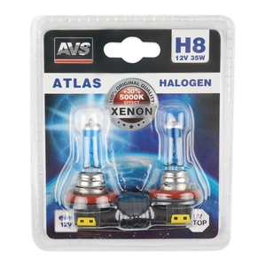 Галогенная автомобильная лампа AVS ATLAS, H8, 12 В, 35 Вт, 5000 К, цоколь PGJ19-1, 2 шт., фото 2