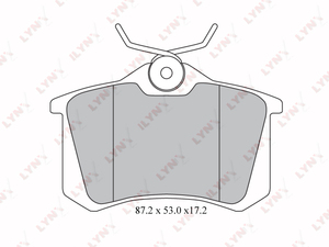 Колодки тормозные задние  LYNXauto BD-1206. Для: Audi, Ауди A1 10> / A3 96> / A4 1.8-2.8 99-04/A6 97-05/A8 3.3TD-4.2 98-02/TT 1.8-3.2 98-06, Citroen, Ситроен, C3, Renaul, Рено, Megane(Меган)/Scénic, фото 2