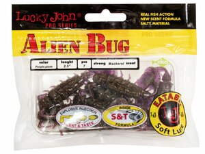Виброхвосты съедобные искусственные LJ Pro Series ALIEN BUG 2,5in (06,35)/S13 7шт., фото 5