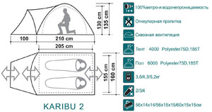 Палатка Canadian Camper KARIBU 2, цвет woodland, фото 2