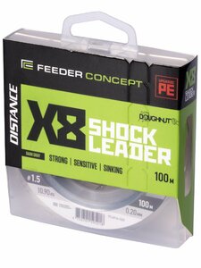 Шок-лидер плетёный Feeder Concept Distance х8 SHOCK LEADER Dark Gray 100/020, фото 2