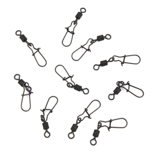 Вертлюг с застежкой Namazu Pro ROLLING RIBBED SWIVEL WITH NICE SNAP, цв. Carbon, р. 3, test-57 кг, к, фото 2