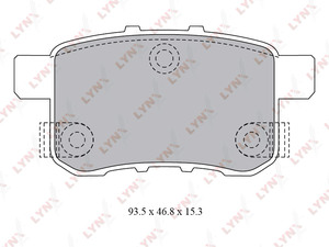 Колодки тормозные задние LYNXauto BD-3431. Для HONDA Хонда Accord(Аккорд) VIII 2.0-2.4 08>, фото 1