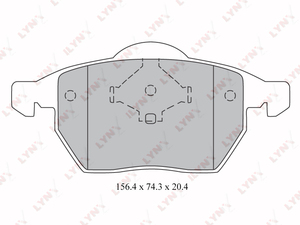 Колодки тормозные передние LYNXauto BD-1213. Для: Audi, Ауди A4 1.6-2.8 94-00, VW, Фольксваген, Passat(Пассат) 1.6-2.8 96-00., фото 2