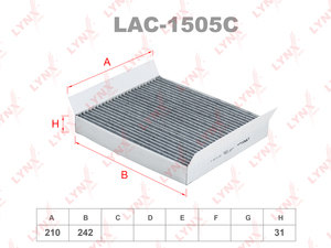 Фильтр салонный угольный LYNXauto LAC-1505C. Для: OPEL Meriva 04-10, фото 1