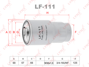 Фильтр топливный LYNXauto LF-111. Для: MAZDA 6 2.0D 98-04/MPV 2.0D 02> / Premacy 2.0D 99> / 323 2.0D 98-04/626 2.0D 98-02, TOYOTA Avensis 2.0D-2.2D 97> / Corolla 1.4D-2.2D 00> / Corolla Verso 2.0D-2.2D 02> /HiAce 2.4D-TD 95> / HiLux 2.4TD 98-02/RAV 4 2.0D, фото 1