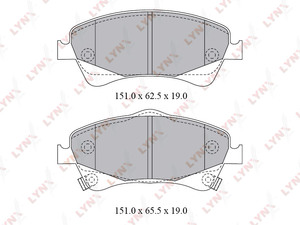 Колодки тормозные передние LYNXauto BD-7598. Для TOYOTA Тойота Avensis(Авенсис)(T27) 1.8-2.0 09>, фото 1