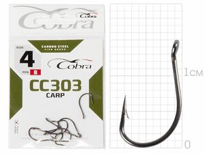 Крючки Cobra CARP HIRASU сер. CC303 разм.004 8шт., фото 2