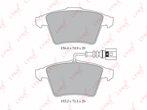 Колодки тормозные передние LYNXauto BD-8006. Для: VW Фольксваген Touareg 2.5D-6.0 02-10, фото 1