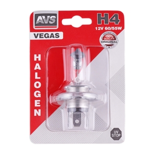 Галогенная автомобильная лампа AVS Vegas, H4, 12 В, 60/55 Вт, 3200 К, цоколь P43t, фото 2