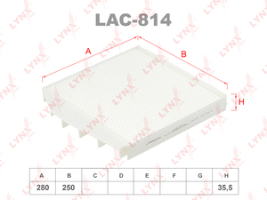 Фильтр салонный LYNXauto LAC-814. Для: VOLVO S60 I 00> / S80 I 98-06 / V70 II 99-07 / XC70 I 00> / XC90 02-14, фото 1