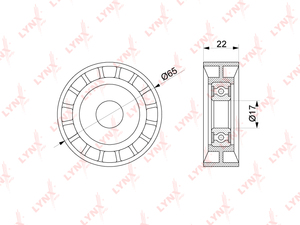 Ролик натяжного механизма / приводной LYNXauto PB-5261. Для: HYUNDAI Accent(MC) 1.5D 05-10 / Elantra(HD / XD) 1.5D-1.6D 00-15 / Getz 1.5D 05-09 / i30(FD / GD) 1.4D-1.6D 07-11 / i40 1.7D 11> / ix20 1.4D-1.6D 10> / ix35 1.7D 10> / Tucson(TL) 1.7D 15>, KIA C, фото 1