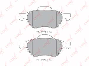 Колодки тормозные передние LYNXauto BD-6315. Для: Renaul, Рено, Clio(Клио) 2.0 06> / Megane(Меган) 1.4-2.0D 02> / Scenic(Сценик) 1.4-1.9D 03>., фото 2