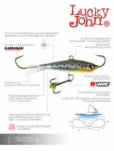 Балансир Lucky John NORDIC 4 + тр. 40мм/37H блистер, фото 6