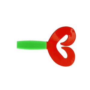 Твистер несъедоб. Credo Double Tail 3,54"/9 см Lime & Red 15шт. (HS-28-021-N-15) Helios, фото 2