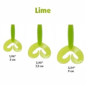 Твистер несъедоб. Credo Double Tail 3,54"/9 см Lime 100шт. (HS-28-008-N) Helios (0), фото 4